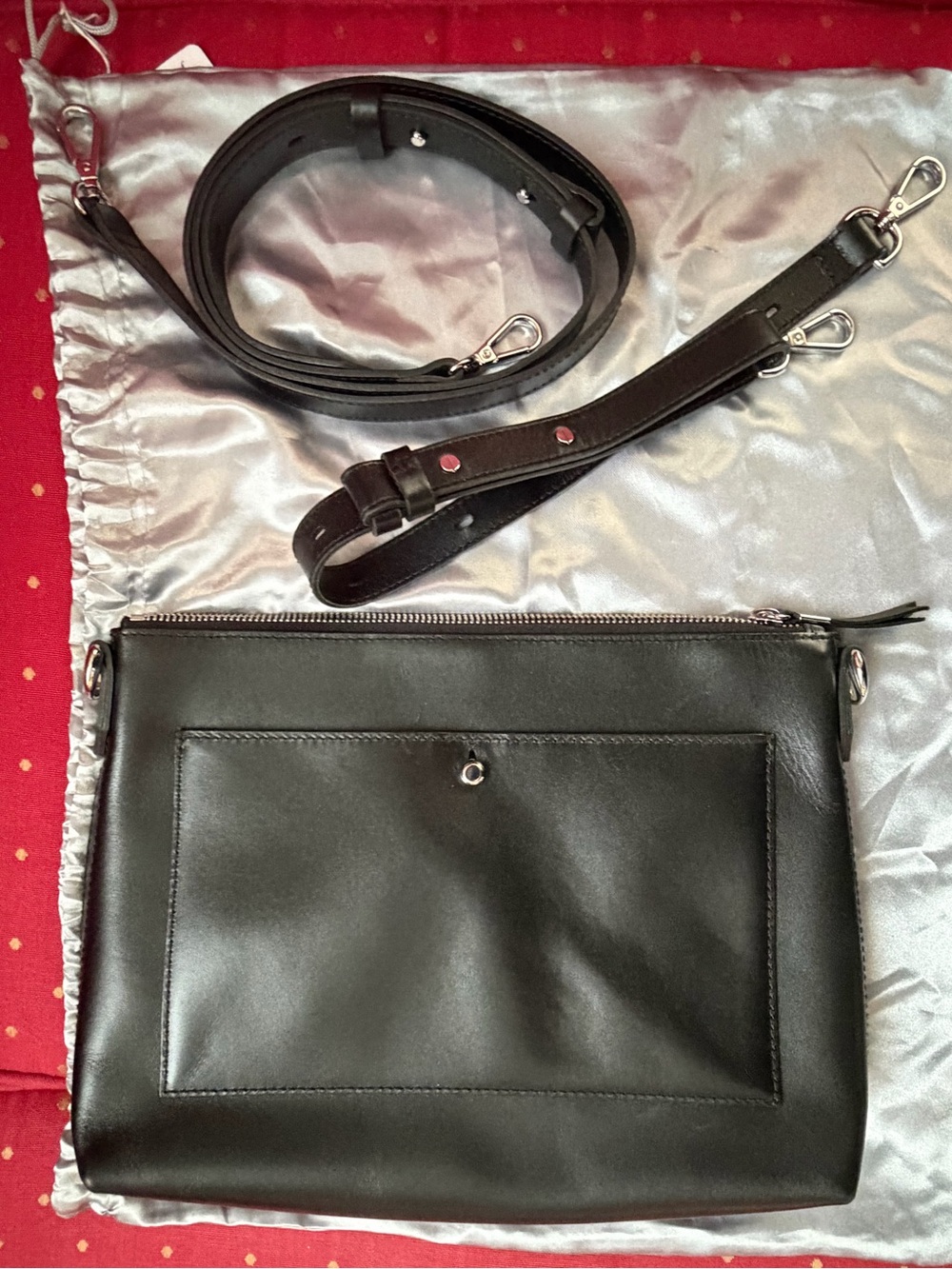 Madewell Transport Black Box Leather Purse
